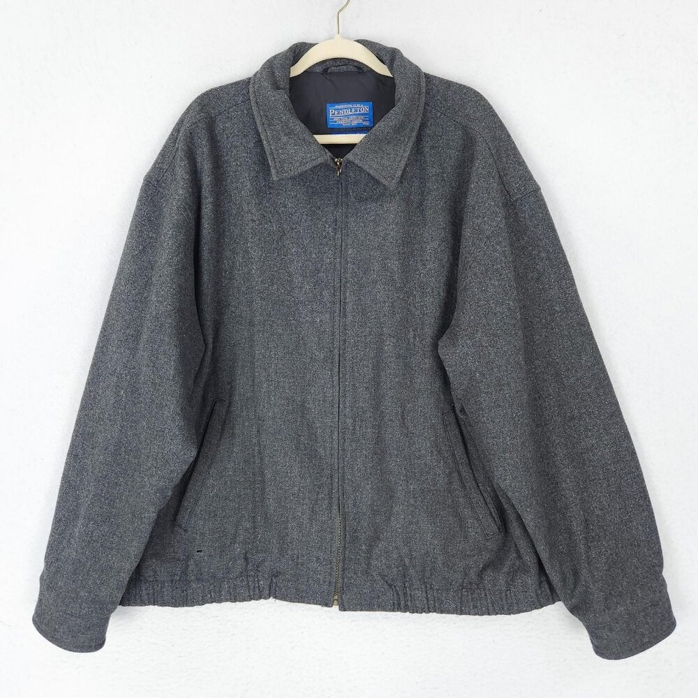 Pendleton Jacket Mens 2XL Gray Wool Thinsulate Vintage USA Bomber Harrington
